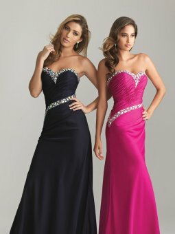 A-line Sweetheart Satin Floor-length Black Rhinestone Prom Dresses