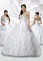 Ball Gown Sweetheart Rosettes Beading Organza Floor-length Dress