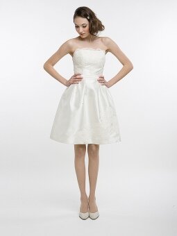 A-line Strapless Taffeta Short/Mini Sashes / Ribbons Wedding Dresses