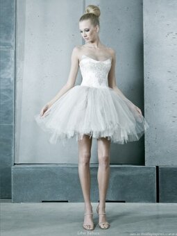 White A-line Sweetheart Mini Length Tulle Wedding Dresses