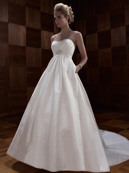 Empire Sweetheart Taffeta Court Train Ruched Wedding Dresses