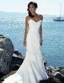 Sheath/Column Sweetheart Tulle Court Train Wedding Dress