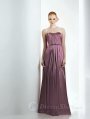 A-line Strapless Grape Taffeta Beaded Belt Floor-length dress