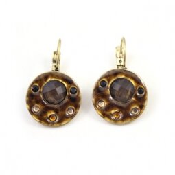 Round Alloy Synthetic Stones Graceful Ear Studs