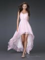 Empire Sweetheart Pearl Pink Beading Chiffon Asymmetrical Dress