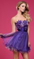 A-line Strapless Handmade Flower Tulle Short/Mini Dress