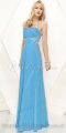 A-line Halter Chiffon Floor-length Blue Prom Dress