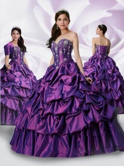 Ball Gown Sweetheart Ruffled Taffeta Floor-length Dress