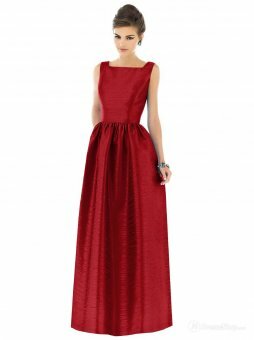 A-line Square Floor-length Burgundy Stain Dresses