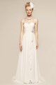 A-line Sweetheart Chiffon Sweep Train Ruffles Wedding Dresses