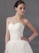 A-line Sweetheart Tulle Satin Asymmetrical Appliques Wedding Dresses