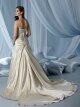 A-line Sweetheart Satin Court Train Appliques Wedding Dresses