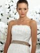 A-line Strapless Lace Sweep Train Sashes / Ribbons Wedding Dresses