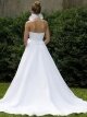 A-line Halter Organza Satin Court Train Flower(s) Wedding Dresses