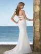 Sheath/Column Sweetheart Chiffon Sweep Train Ruffles Wedding Dresses