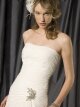 A-line Strapless Chiffon Satin Court Train Beading Wedding Dresses