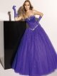 Ball Gown Sweetheart Tulle Floor-length Sleeveless Beading Prom Dresses