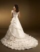 A-line V-neck Embroidery Satin Chapel Train Wedding Dress